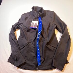 Spyder Active Womens Black Full Zip Mock Neck Jacket Size L Thumbholes